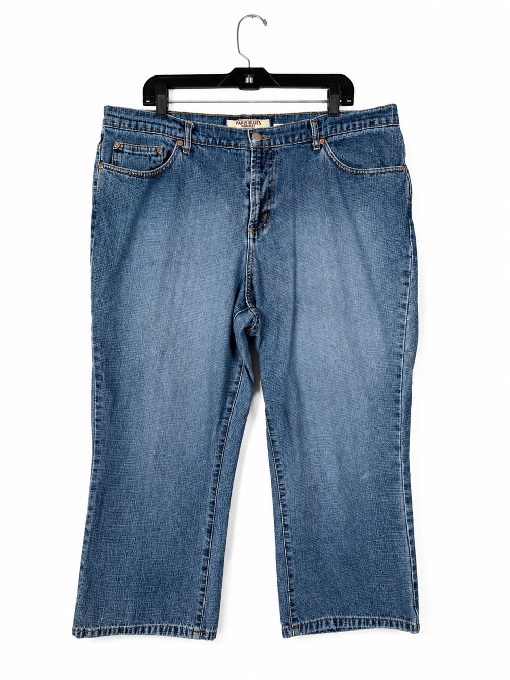VTG Paris Blues‎ Cropped Jeans Curvy Slimming Plus 18W Blue Y2K Casual Everyday